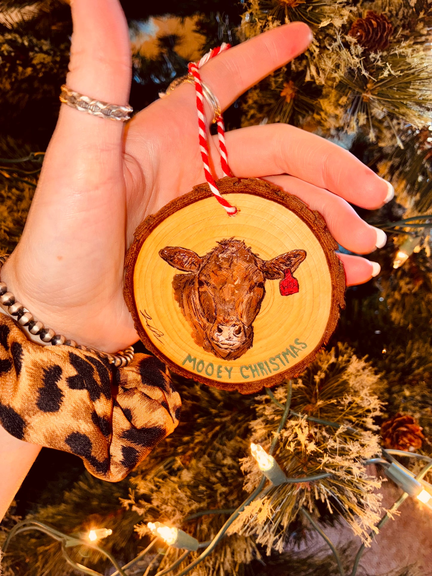 Red Angus Wood Ornament