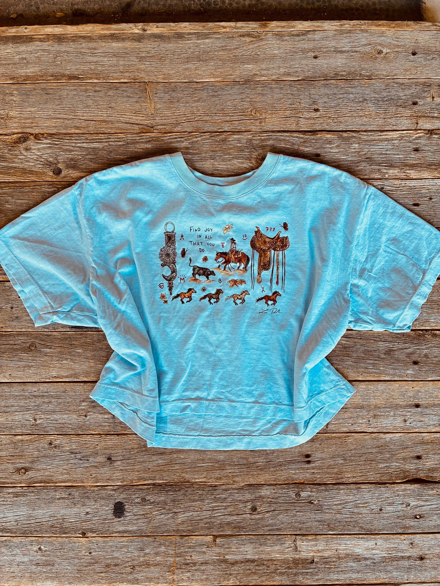 Find Joy Cotton Cropped Tee Large