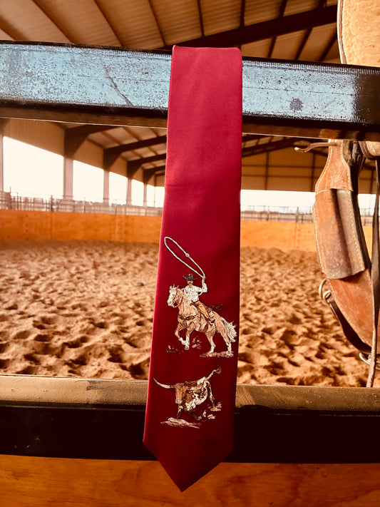 Savvy Red Handpainted Necktie