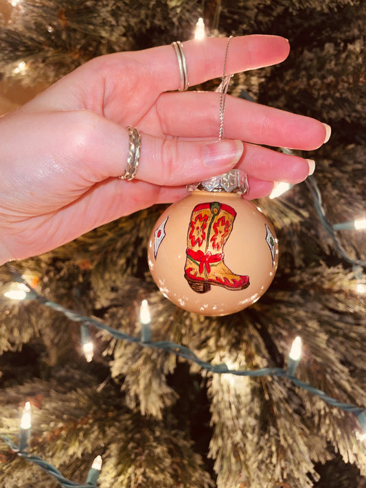 Festive Boots HANDPAINTED Ornament