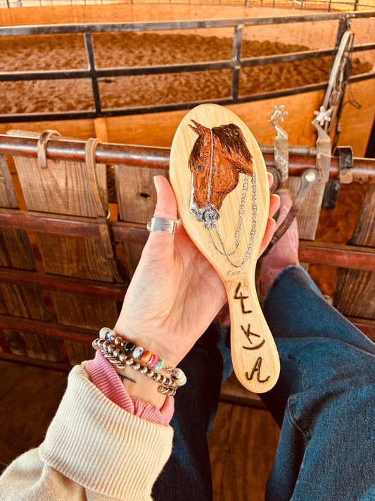 Georgia Handpainted Wooden Hairbrush