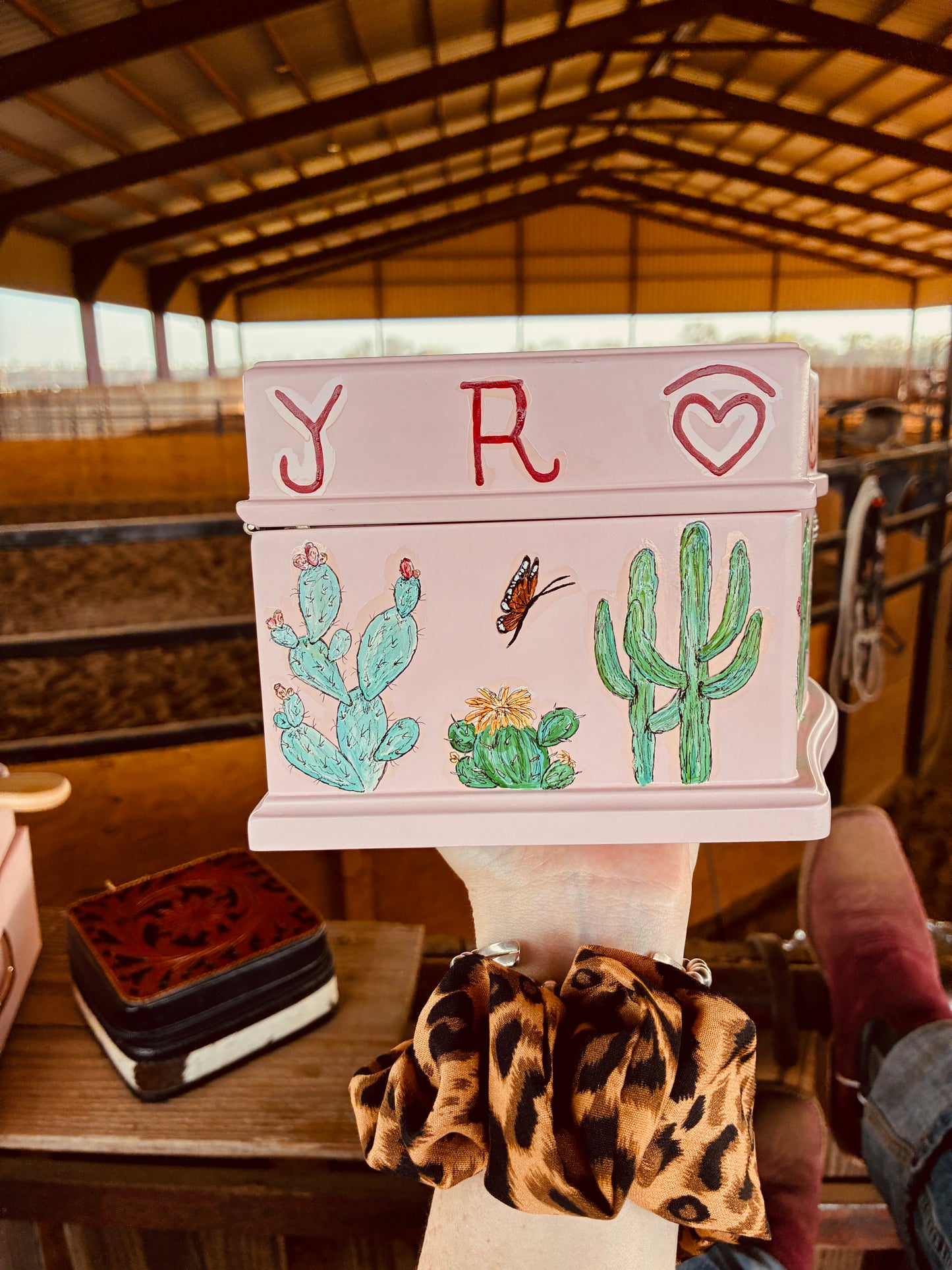 Wynonna HANDPAINTED Wooden Jewelry Music Box