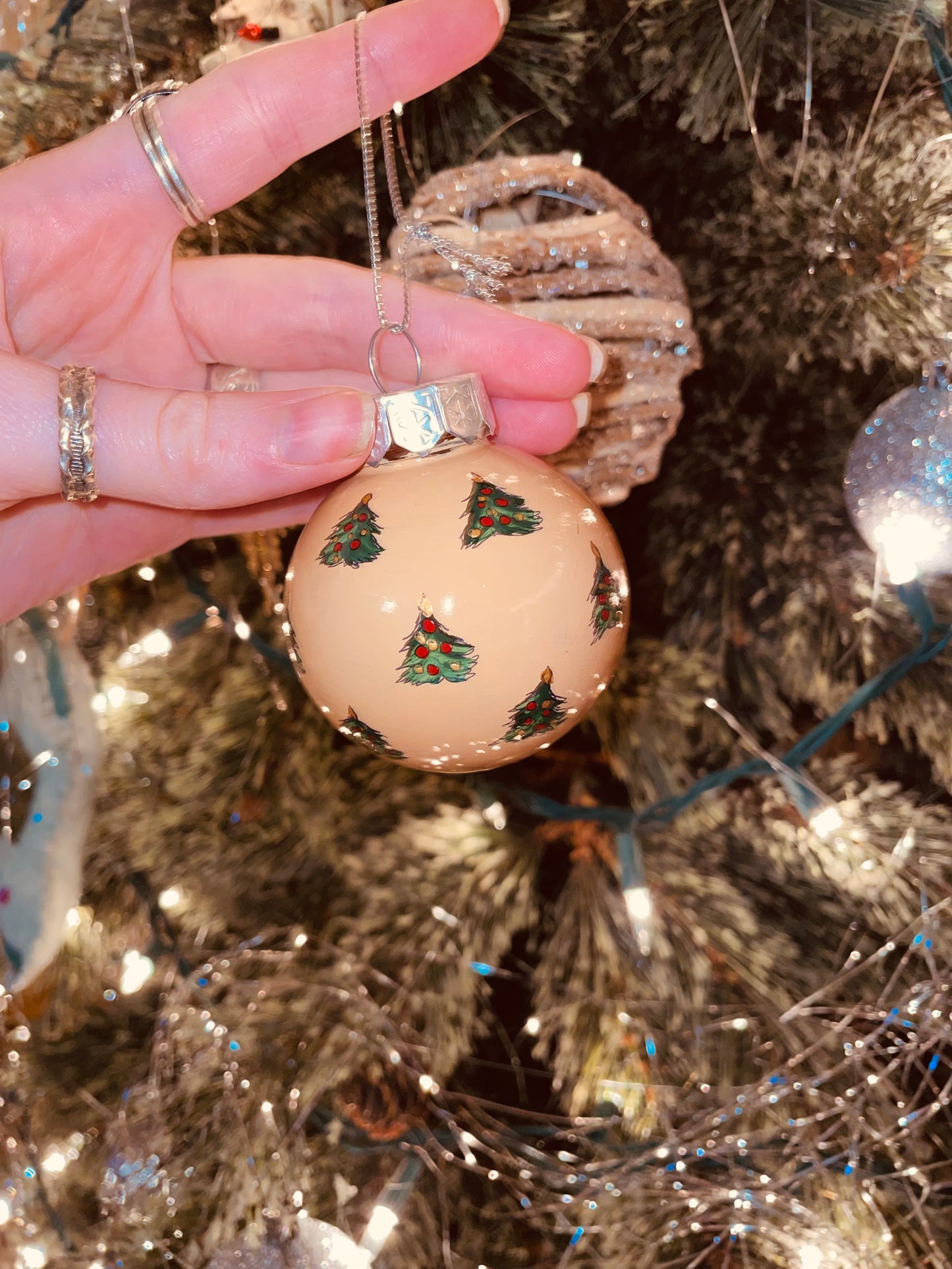 Santa Ropes HANDPAINTED Ornament