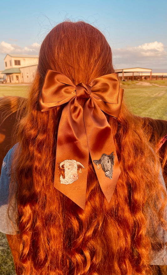 Copper HANDPAINTED Hairbow