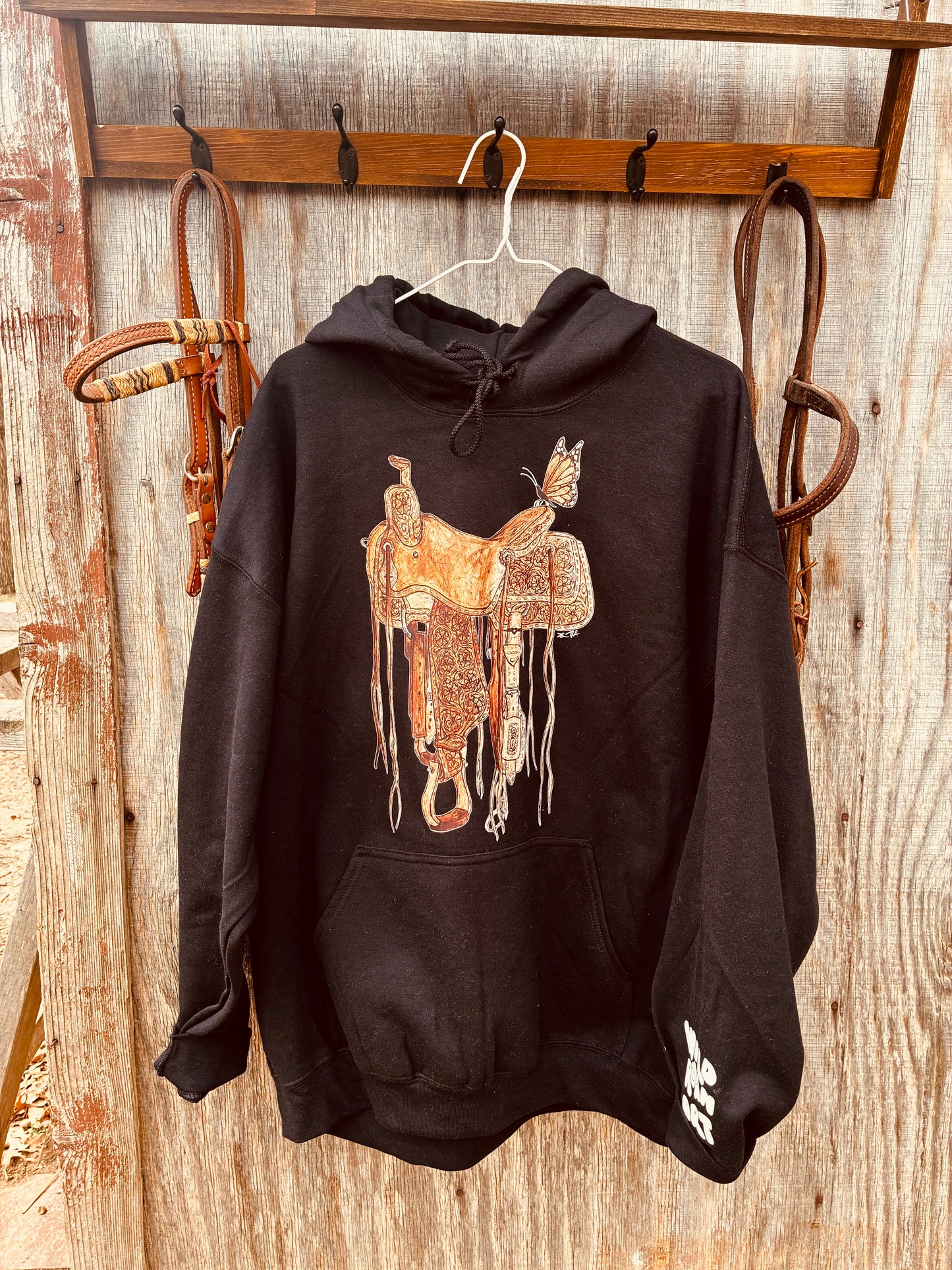 Flutterby Ride Black Hoodie