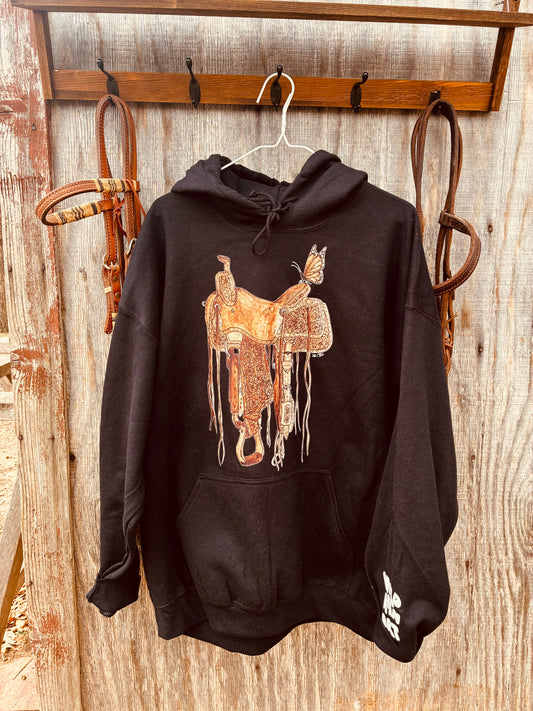 Flutterby Ride Black Hoodie