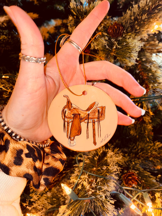 Saddle Hanpainted Ornament