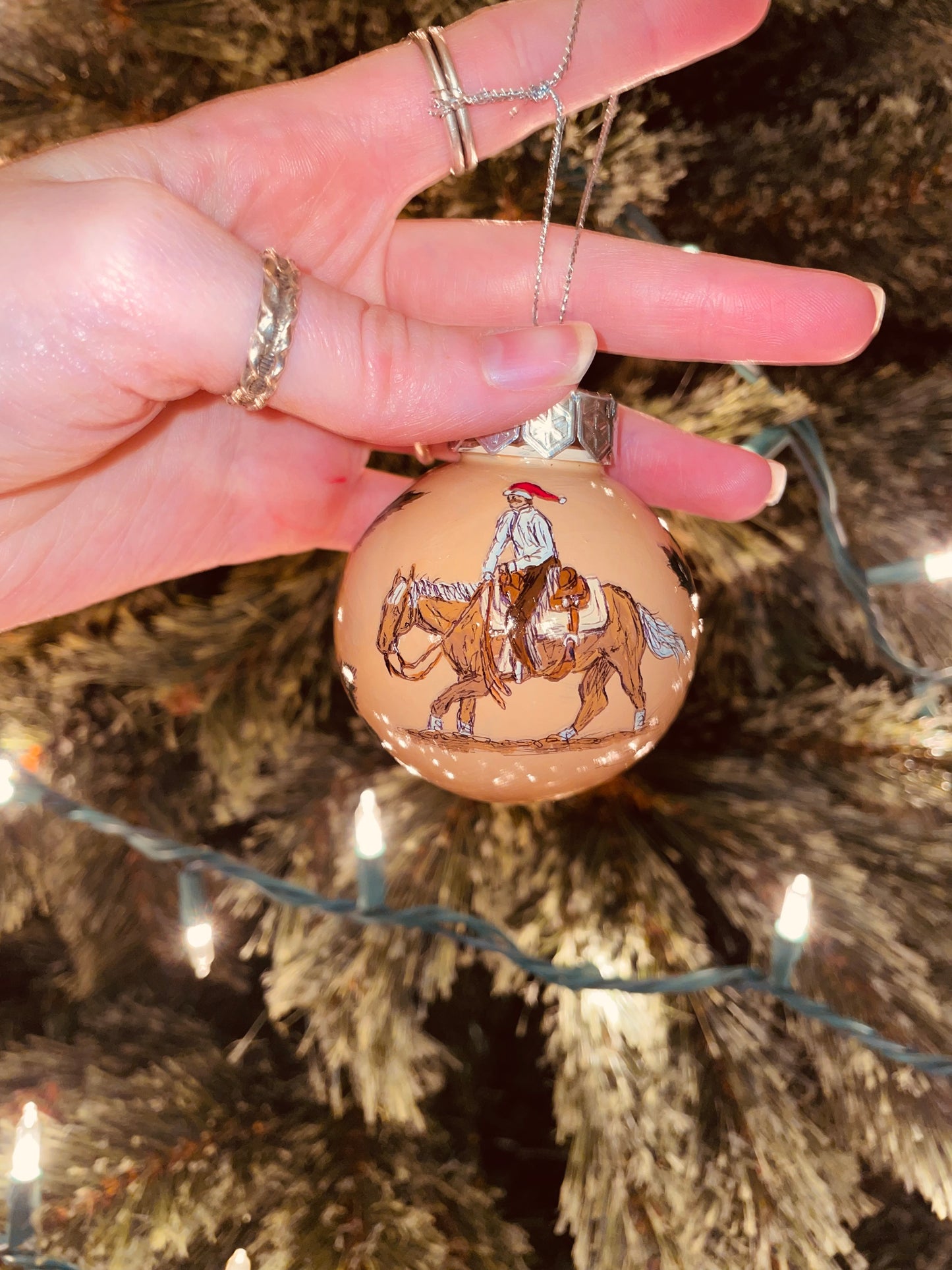 Santa’s Handy HANDPAINTED Ornament