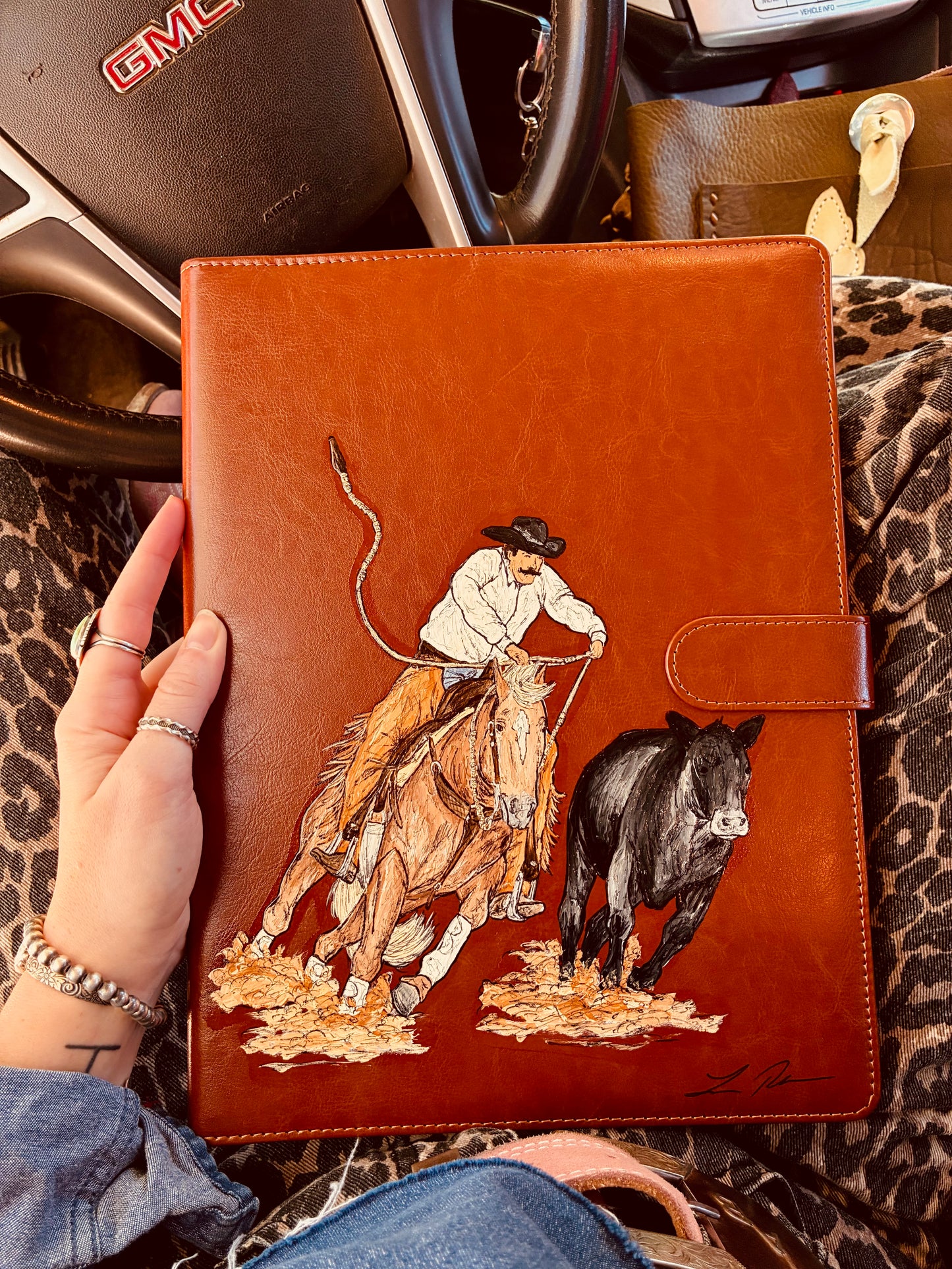 Down The Fence Leather Padfolio