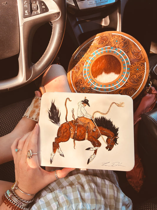 Wild West White XL Handpainted Jewelry Box