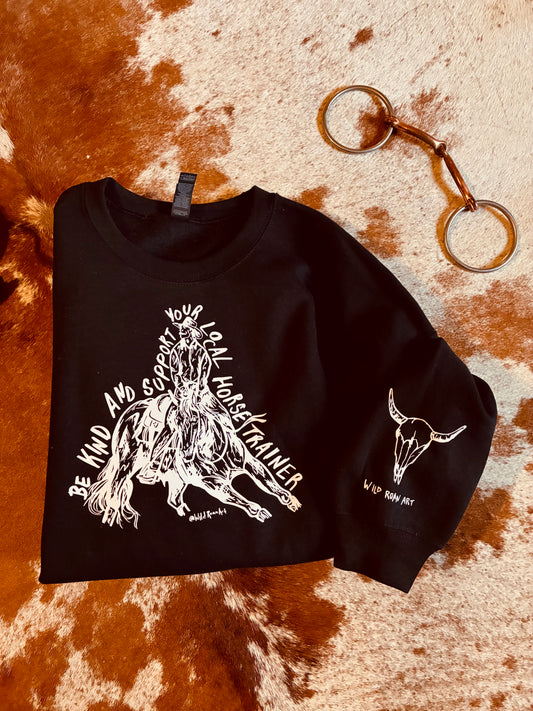 Horse Trainer Black Crewneck