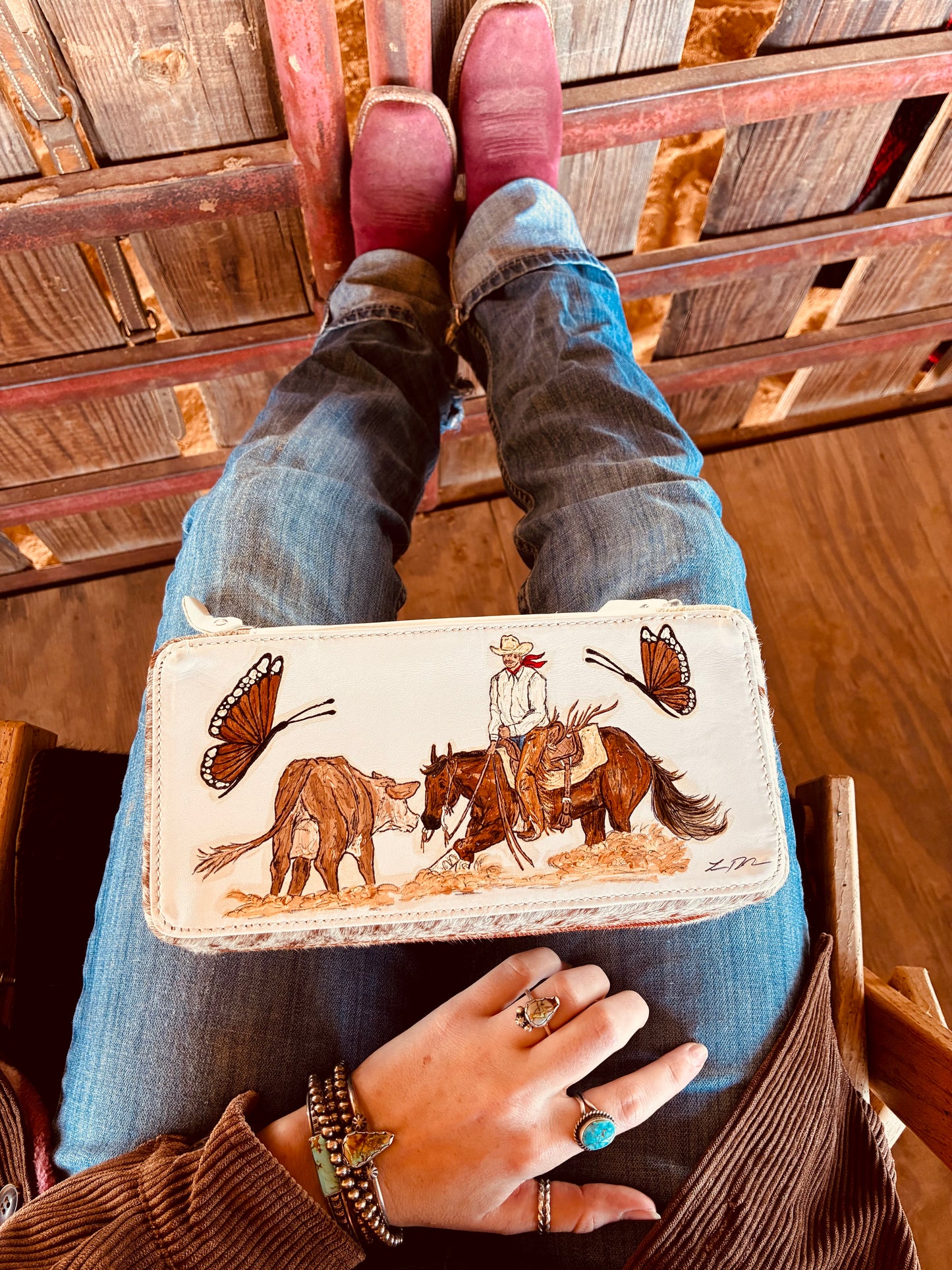 Vibes Handpainted Cowhide Case