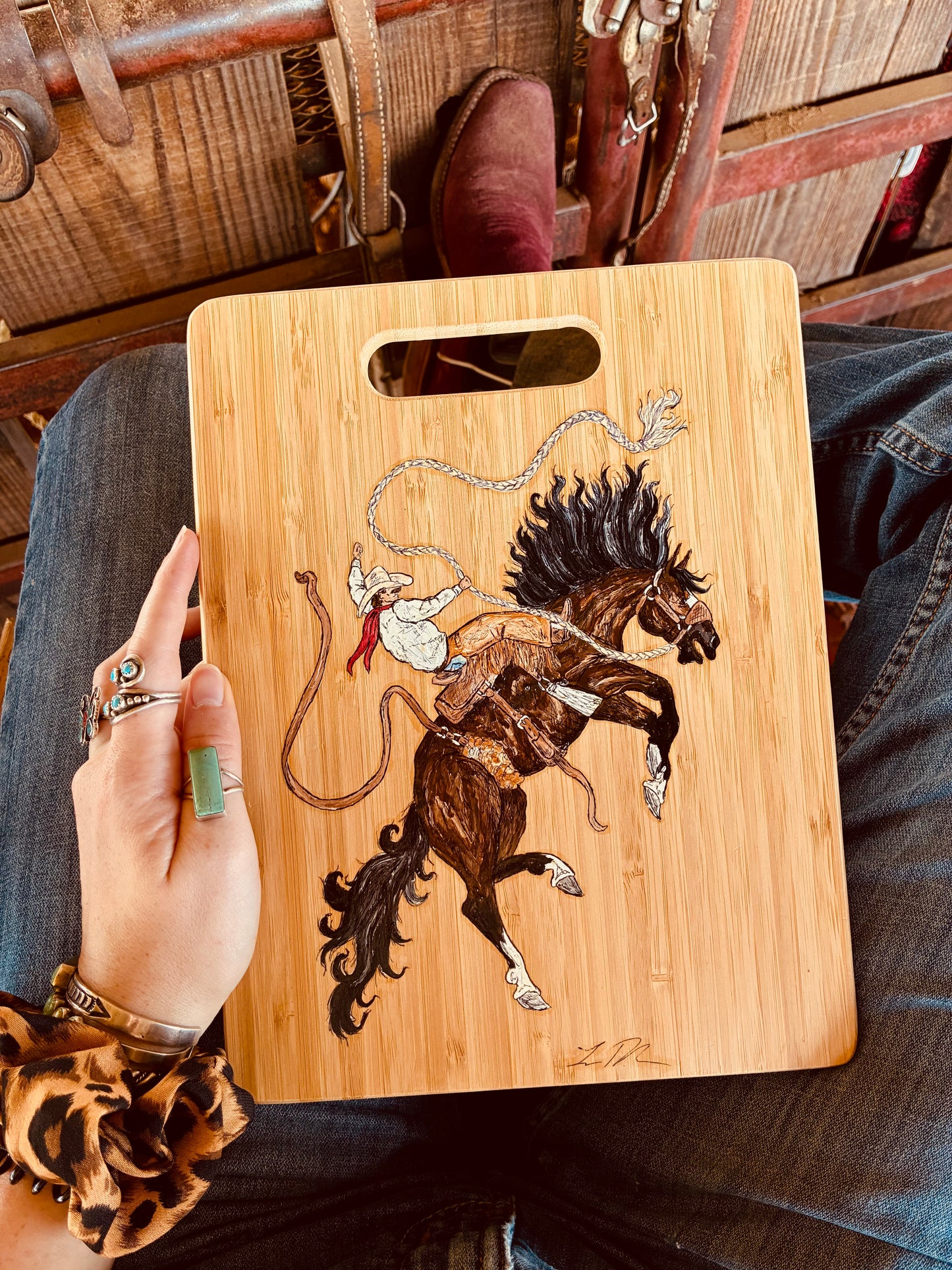 Froggy Handpainted Cutting Board
