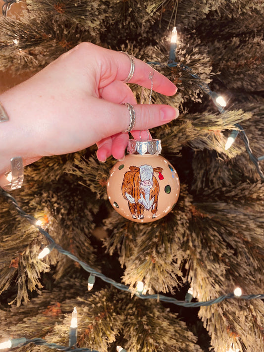 Howdy Holidays HANDPAINTED Ornament