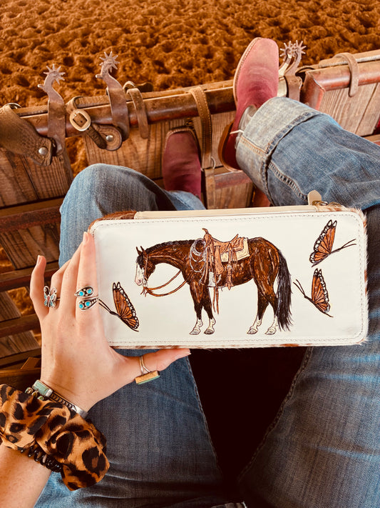 Linda Lou Handpainted Cowhide Case