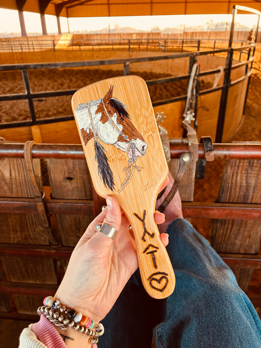 Francis Handpainted Wooden Hairbrush