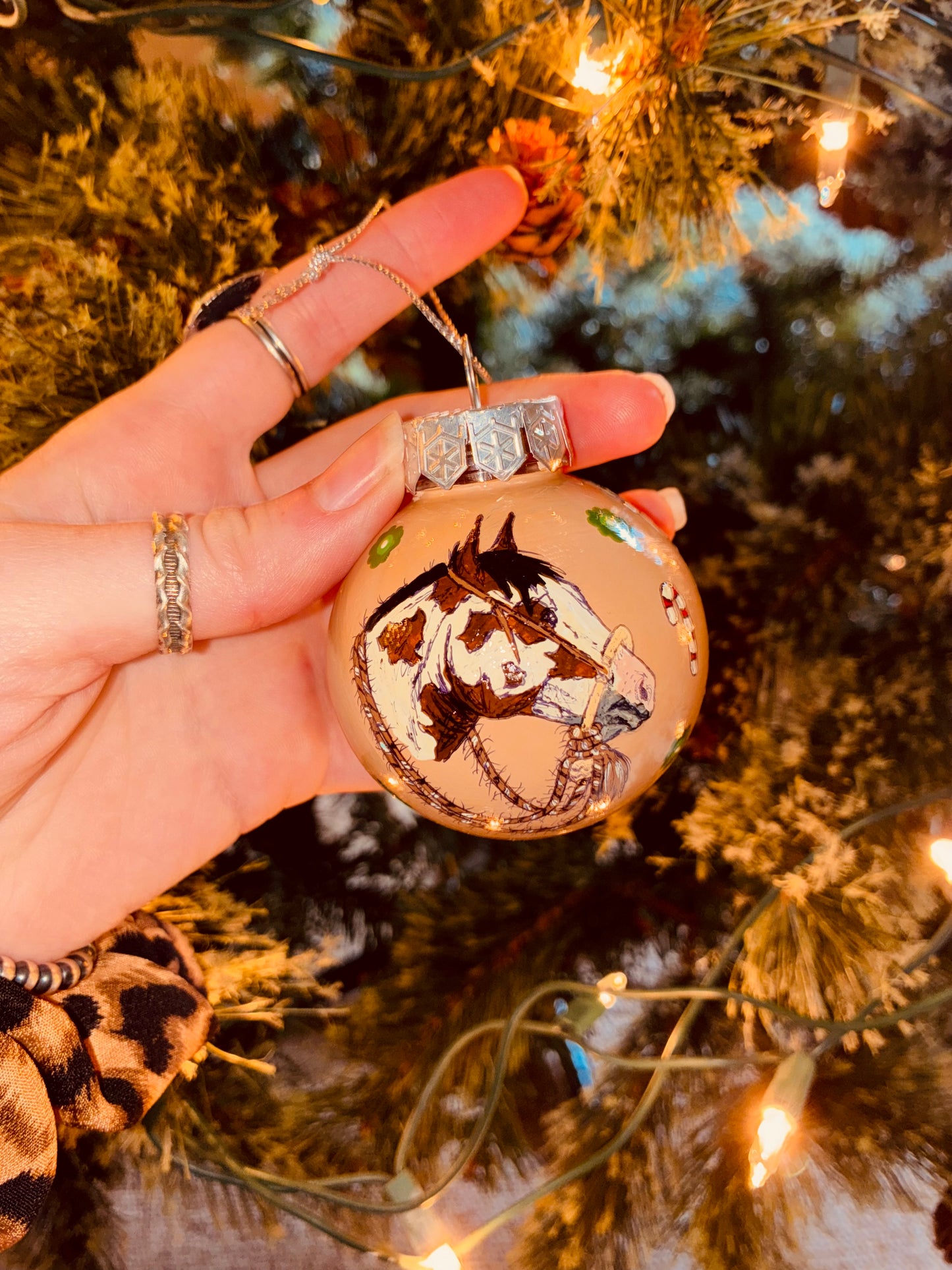 Candy Cane Small HANDPAINTED Ornament