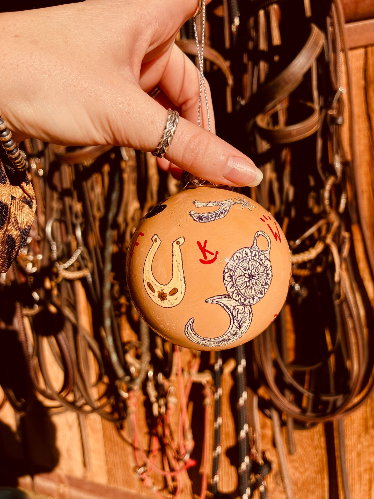 Cowboy Gear Large HANDPAINTED Ornament