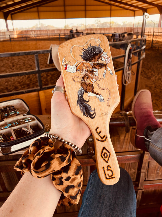 Dallas Handpainted Wooden Hairbrush