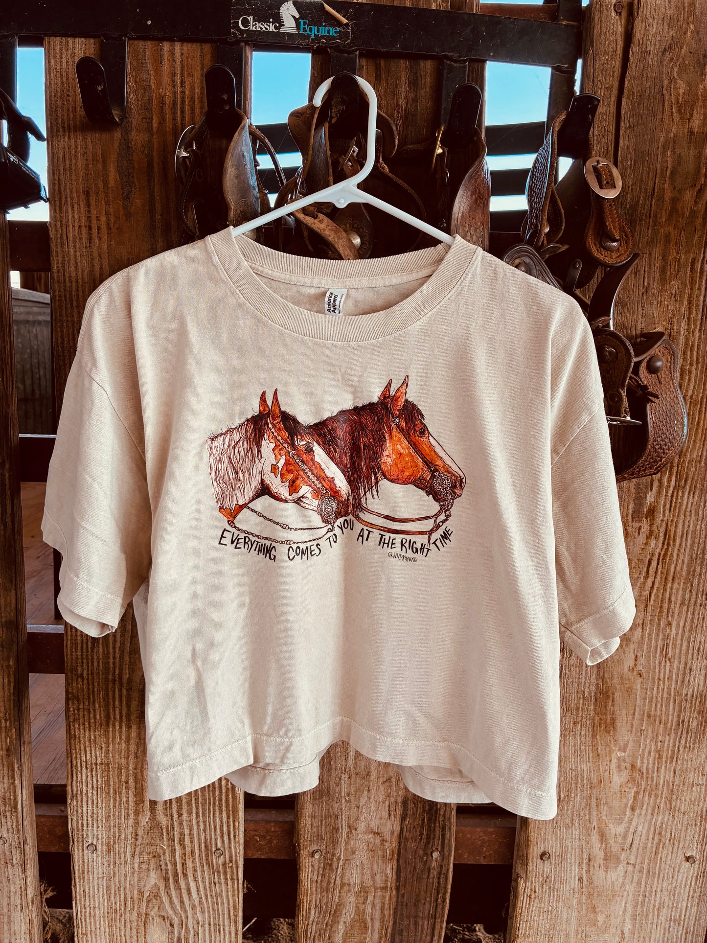 Right Time Cotton Cropped Tee Large