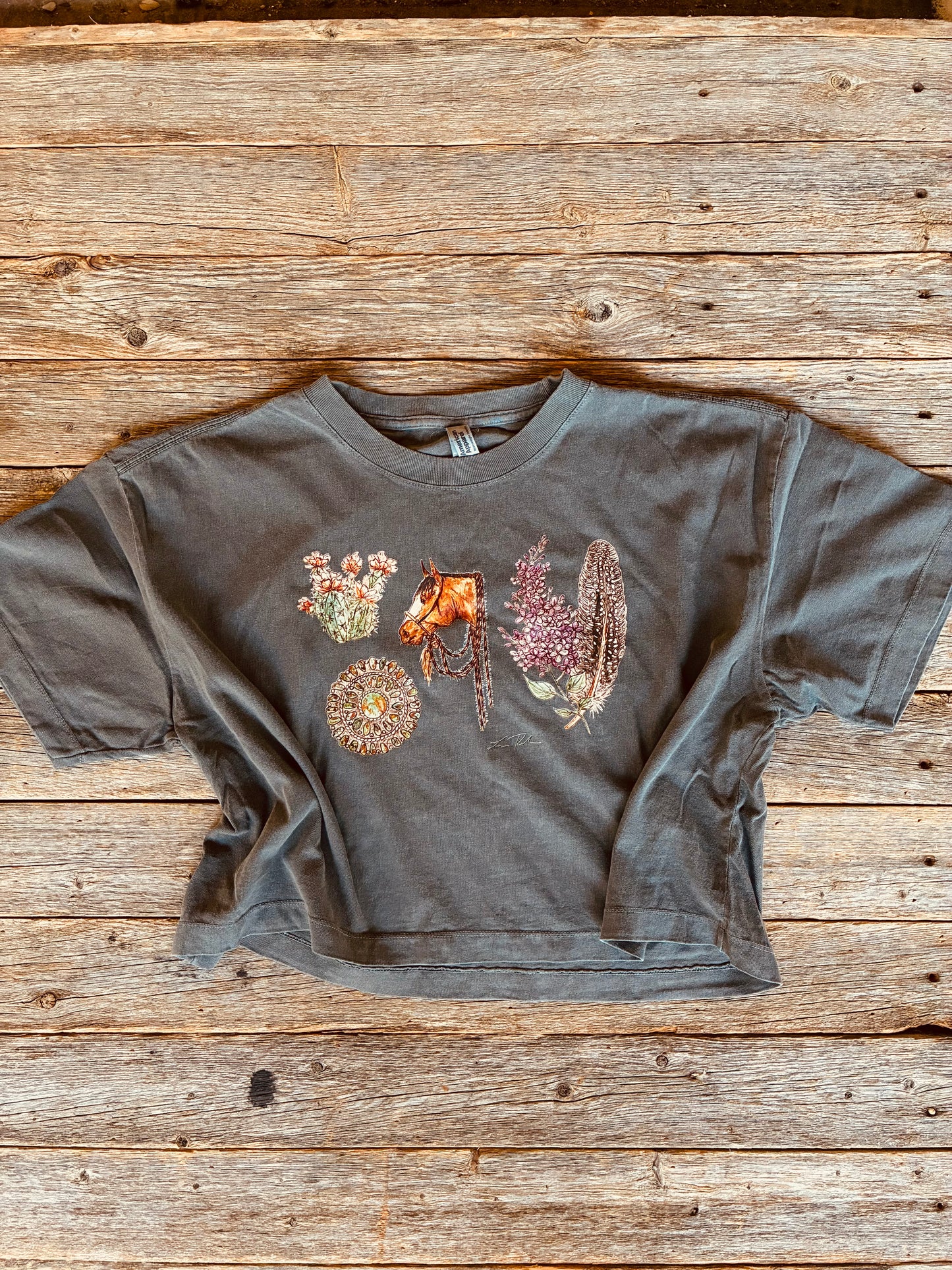 Jamie Cotton Cropped Tee Large