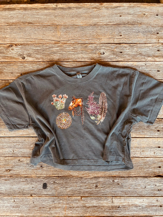 Jamie Cotton Cropped Tee Large