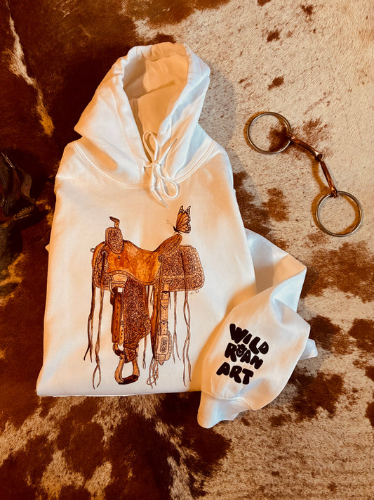 Flutterby Ride White Hoodie