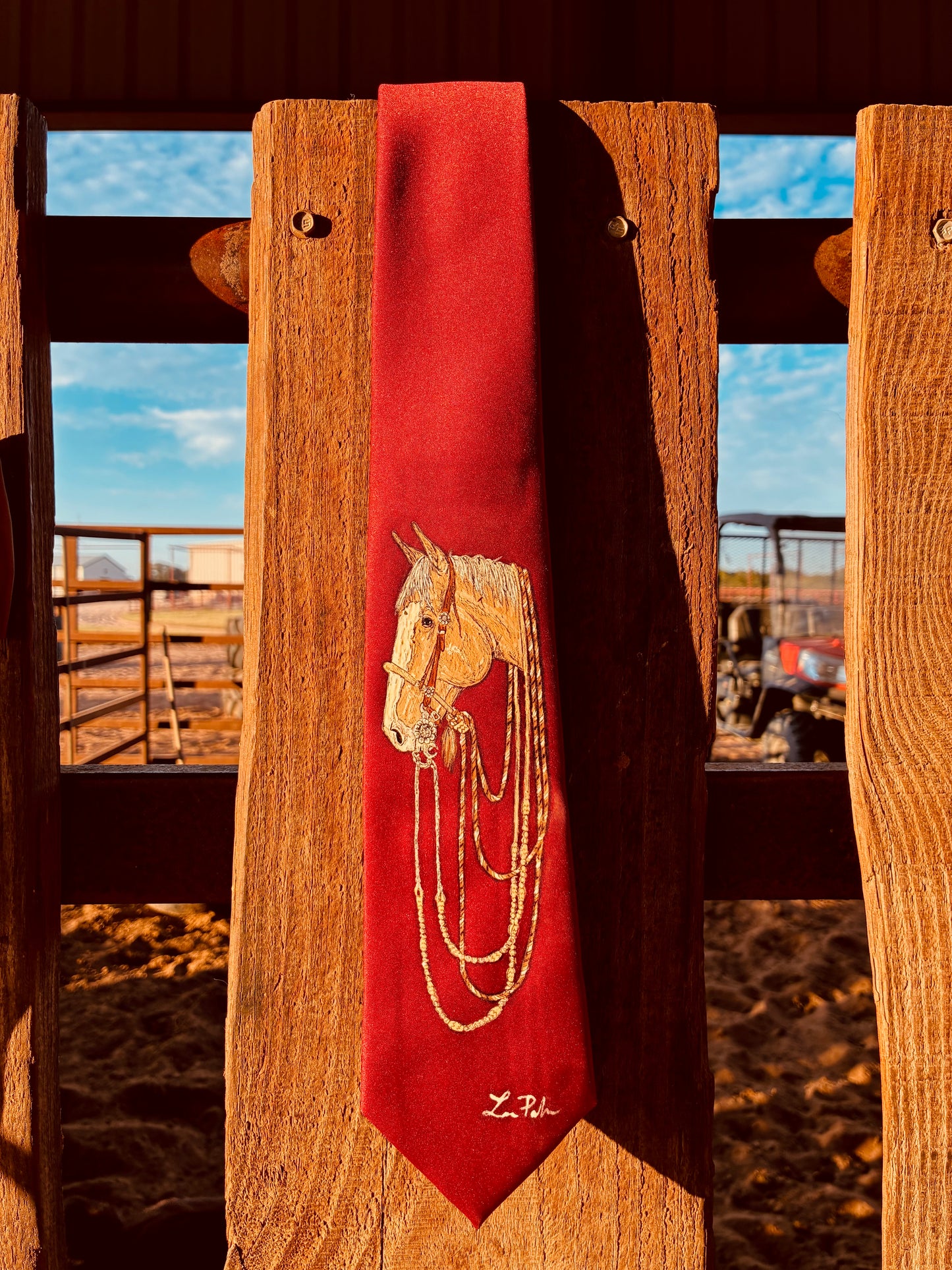 Wren Red Handpainted Necktie