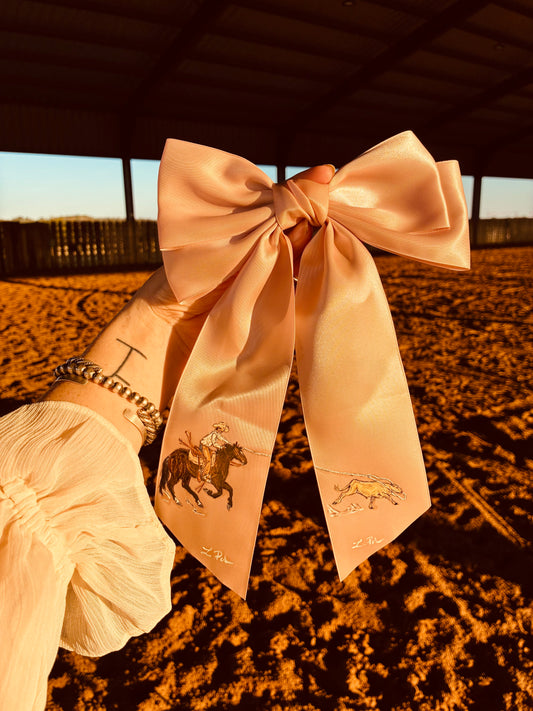 Reach! Baby Pink HANDPAINTED Hairbow