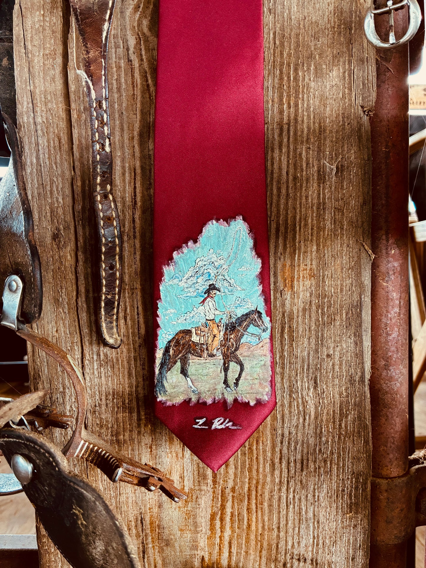 Traveler Red Handpainted Necktie