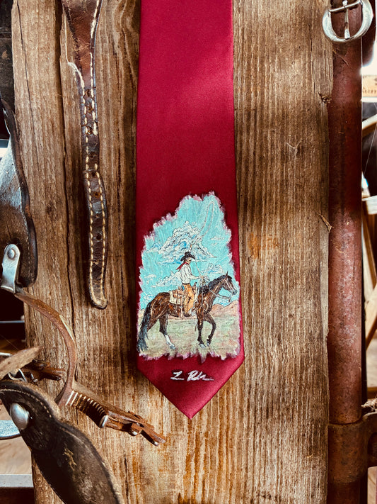 Traveler Red Handpainted Necktie
