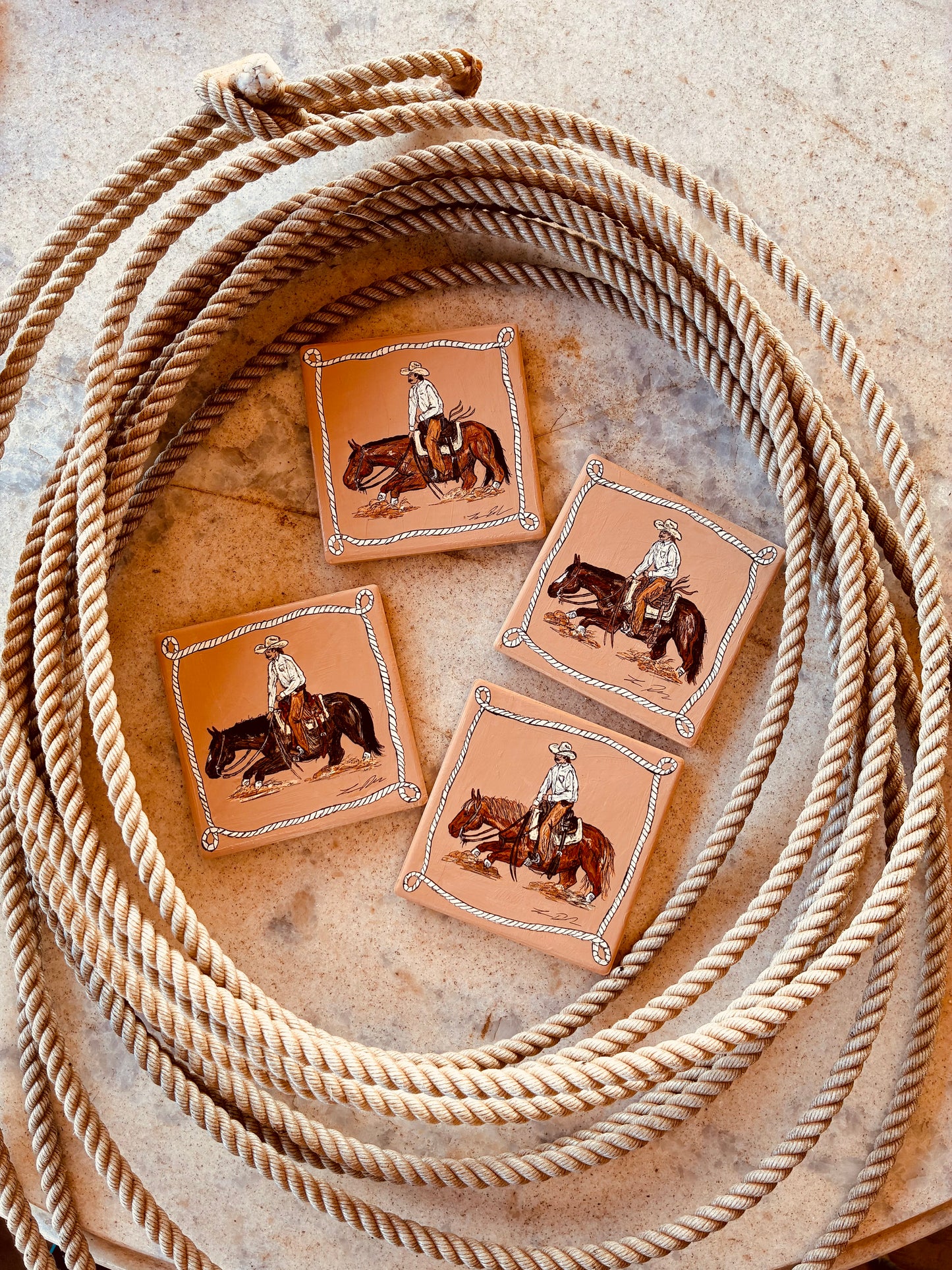 Cut It Up Square Handpainted Coasters