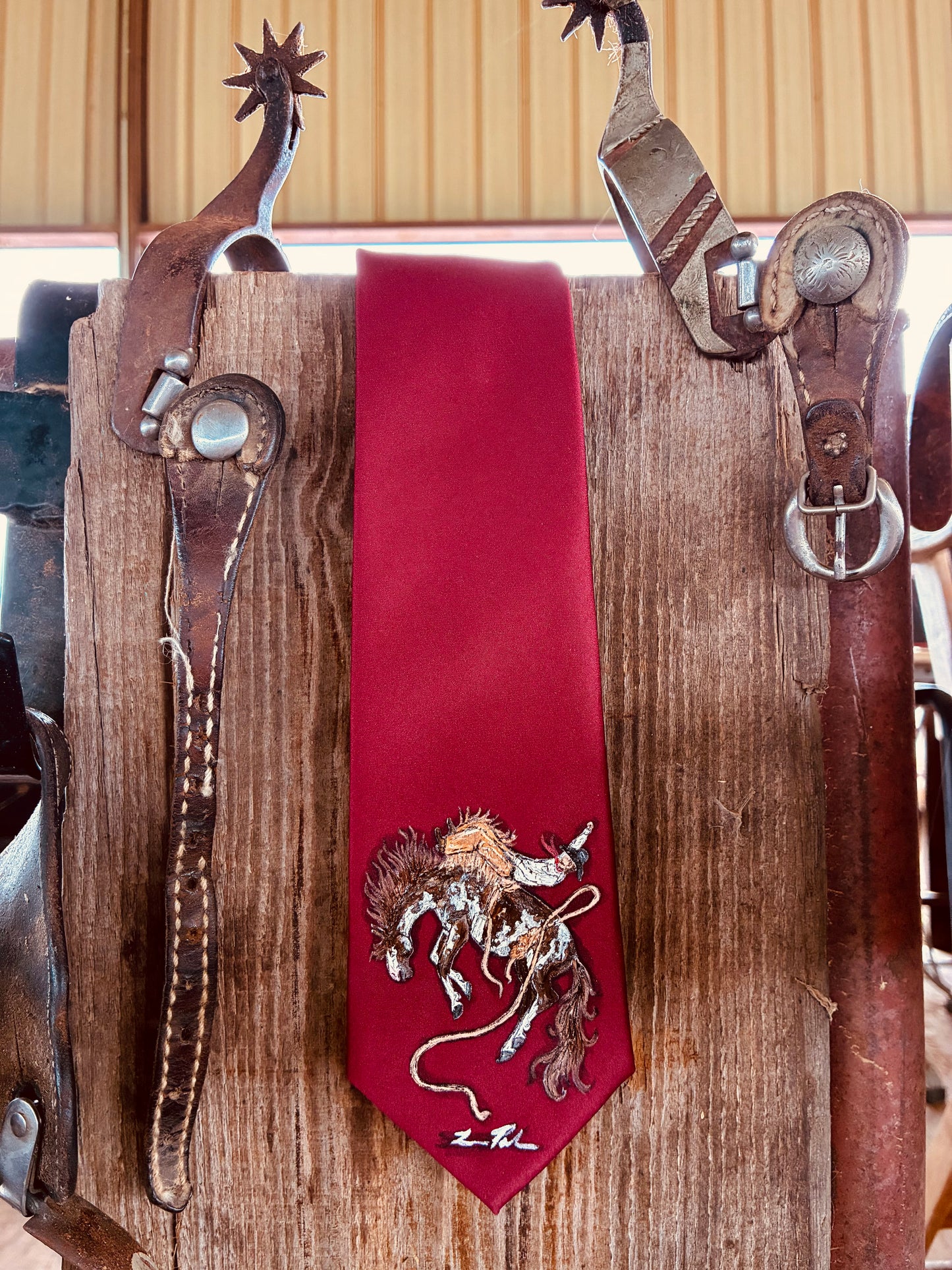 Bareback Red Handpainted Necktie