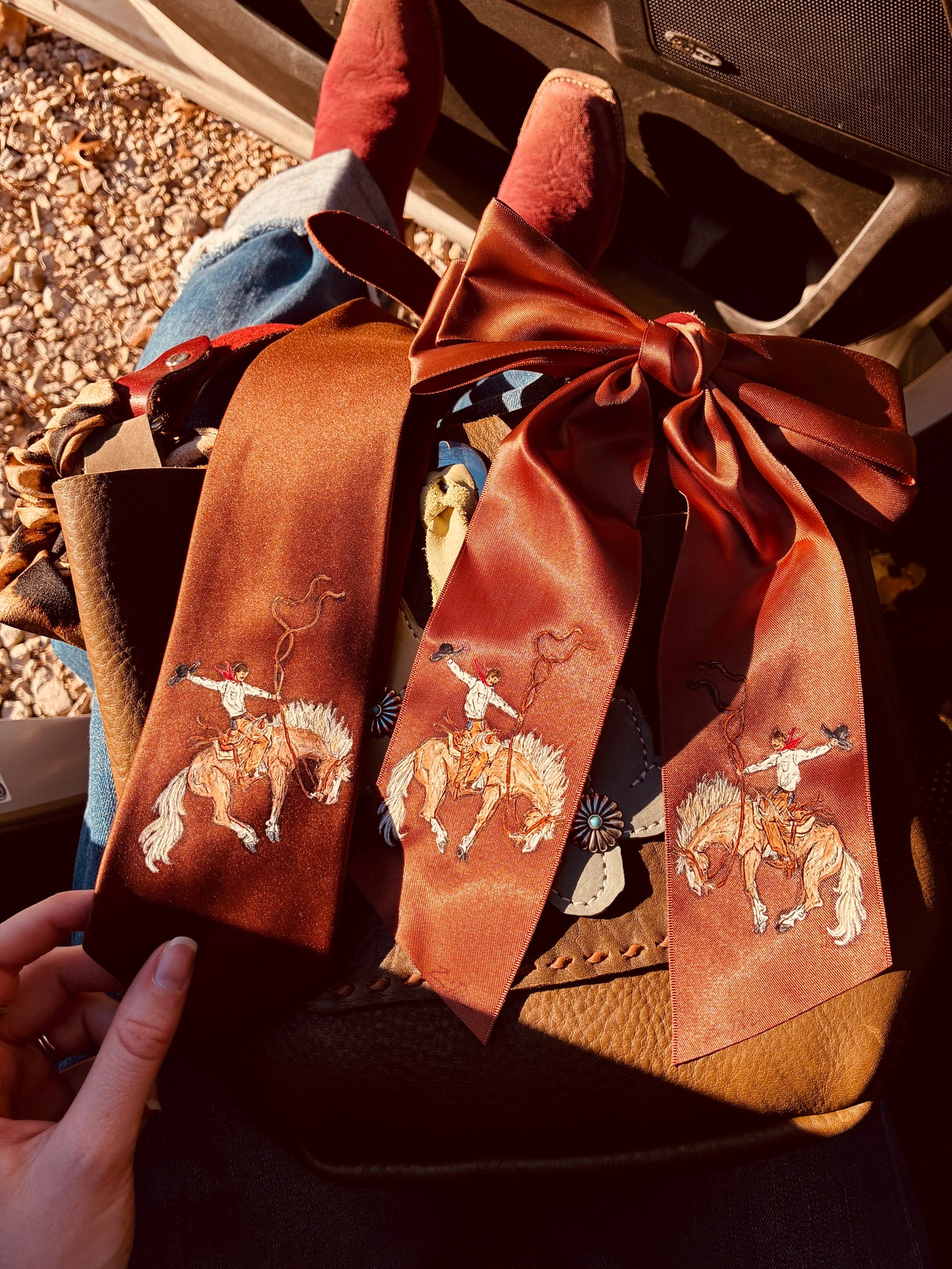 Teller Brown HANDPAINTED Hairbow