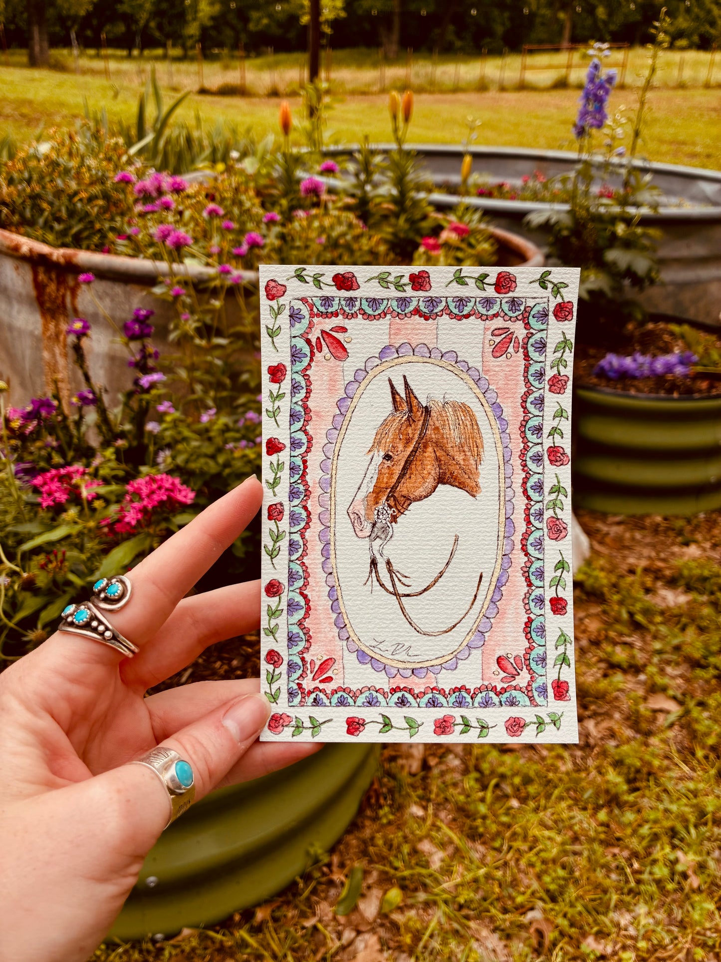 Pretty Gal Handpainted Mother’s Day Card