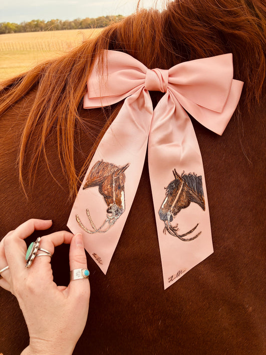 Loverz Pink HANDPAINTED Hairbow