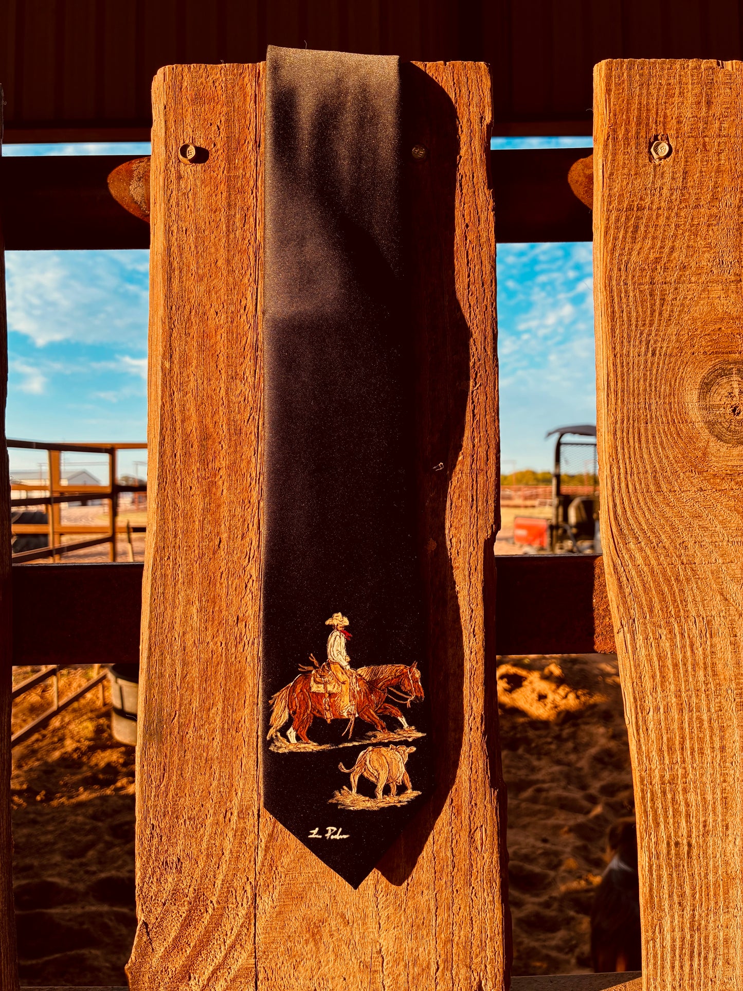 Cowy Black Handpainted Necktie