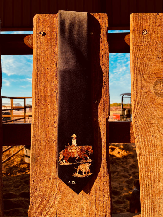 Cowy Black Handpainted Necktie