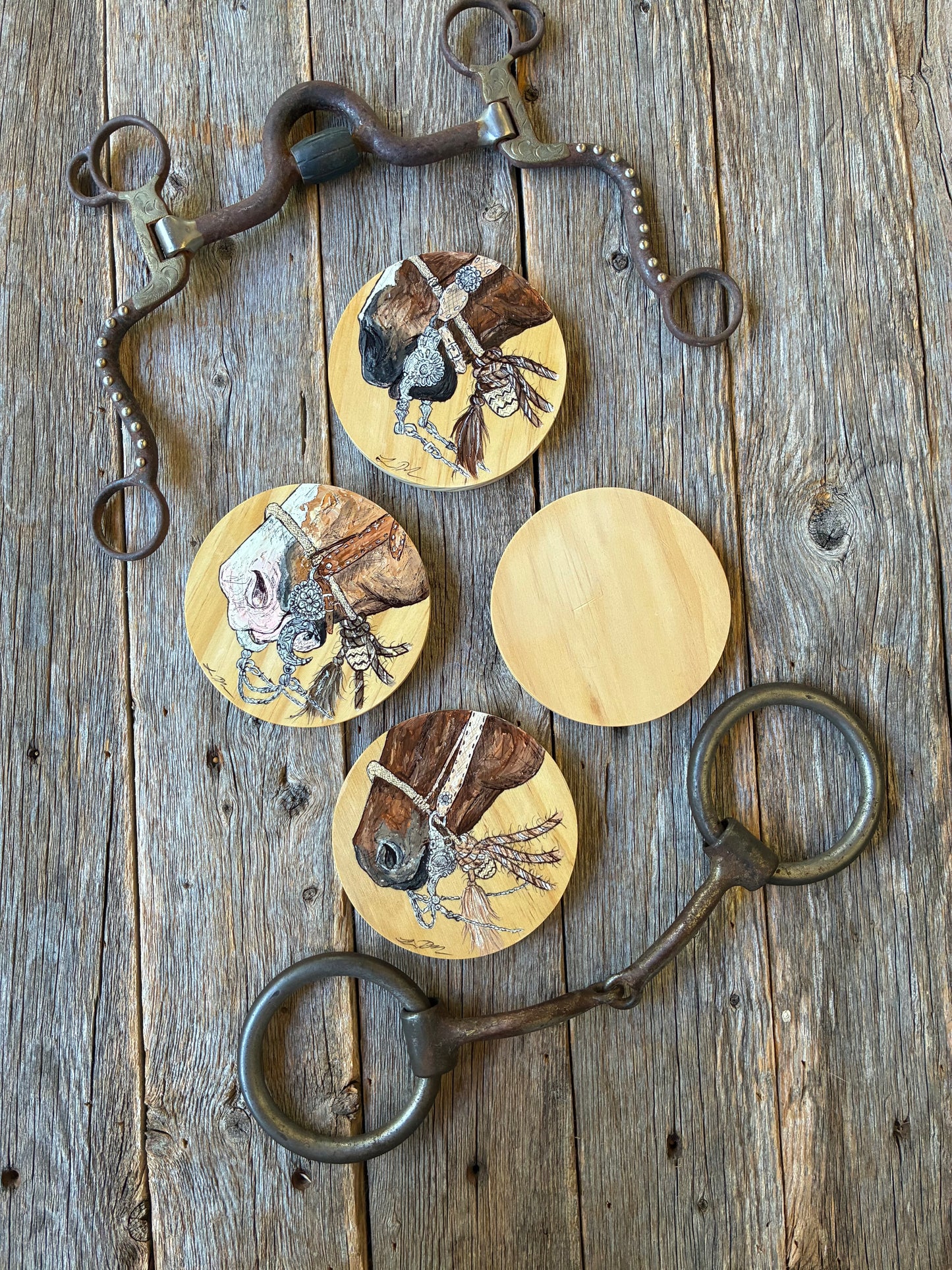 Up Close Round Wooden Coasters