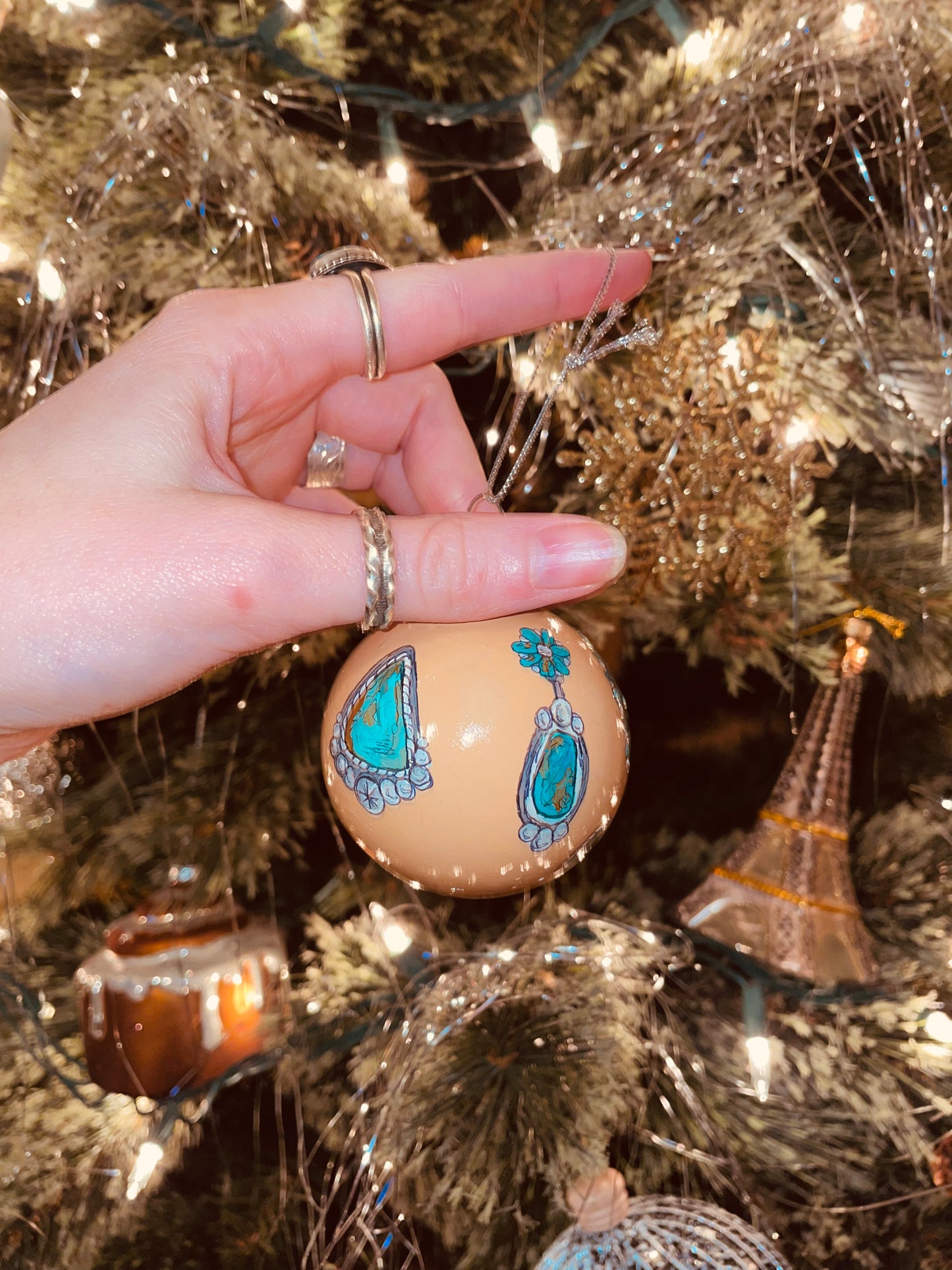 Pearls HANDPAINTED Ornament