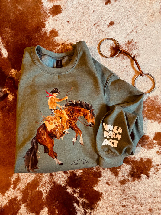 Howdy Green Crewneck