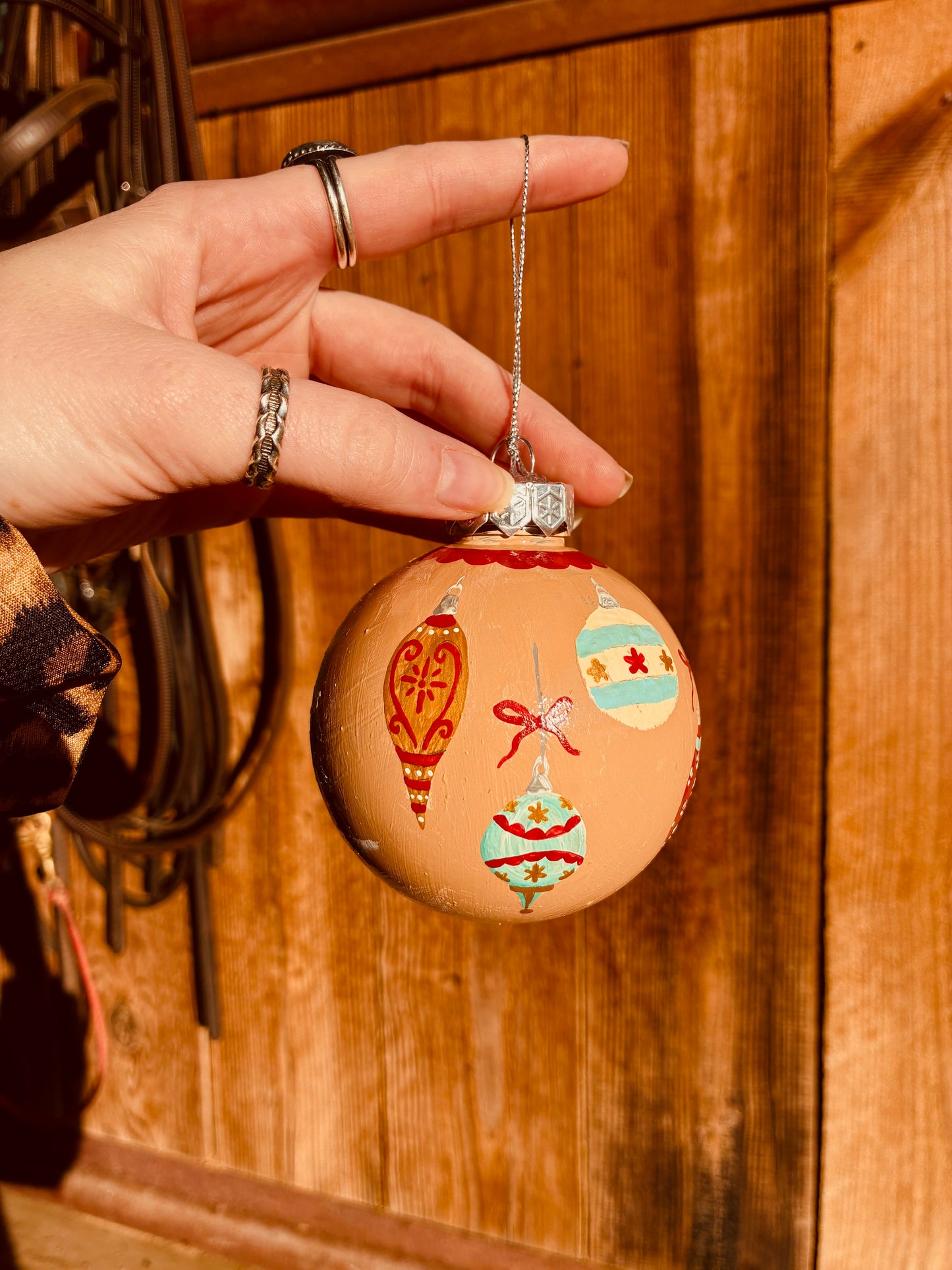 Pretty Tree Large HANDPAINTED Ornament