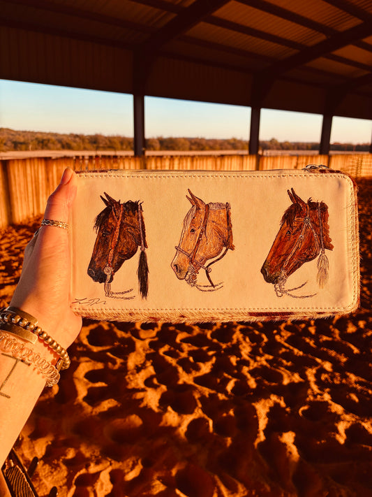 Trio Handpainted Cowhide Case