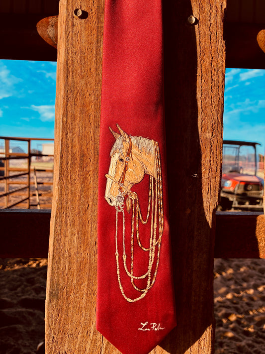 Wren Red Handpainted Necktie