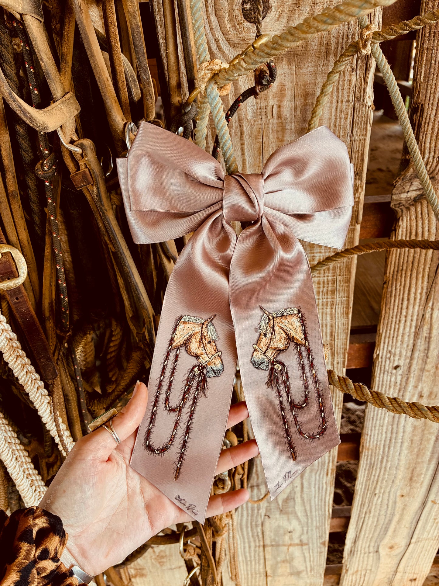 Paige Mauve HANDPAINTED Hairbow