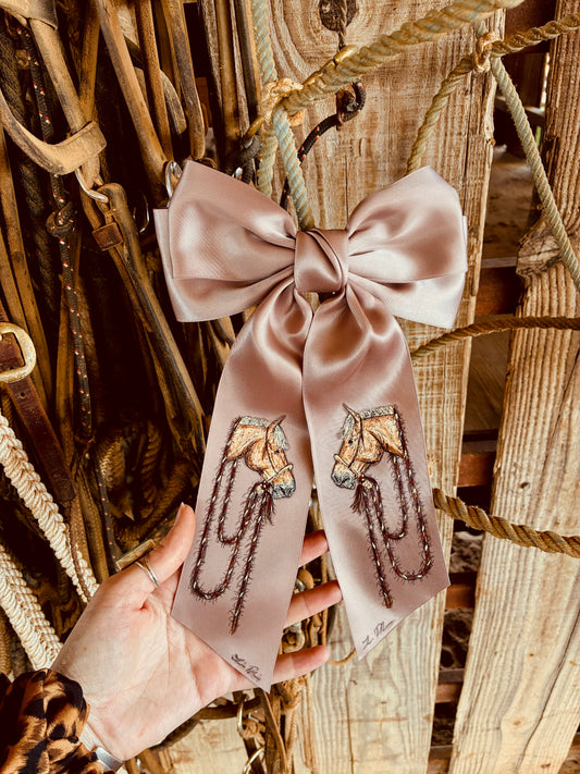 Paige Mauve HANDPAINTED Hairbow