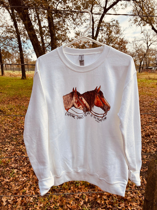 Right Now White Crewneck