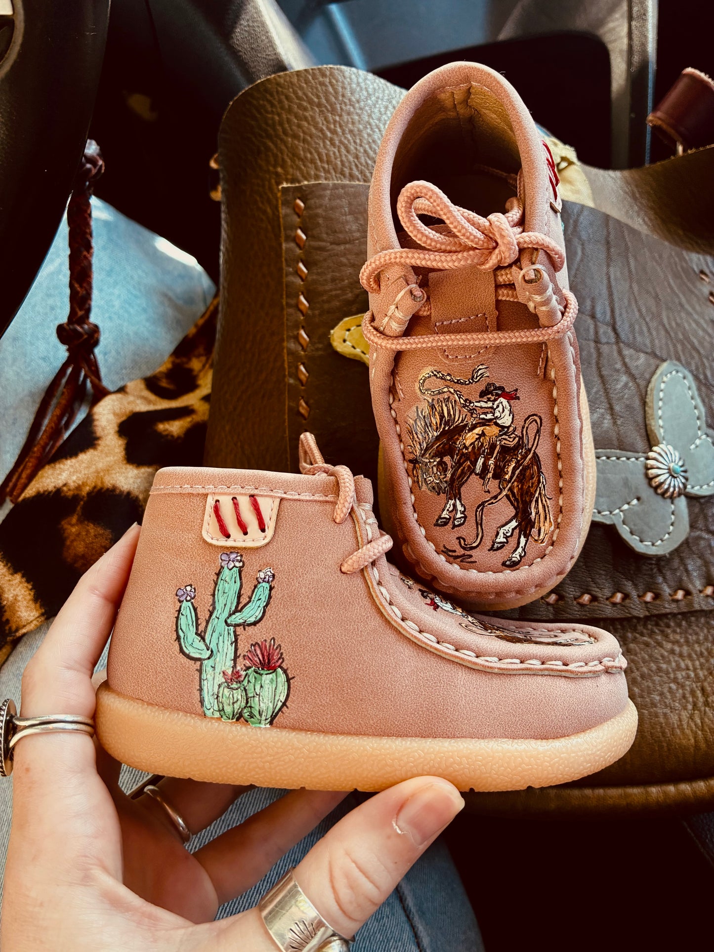Kincade Pink Baby Moccasins