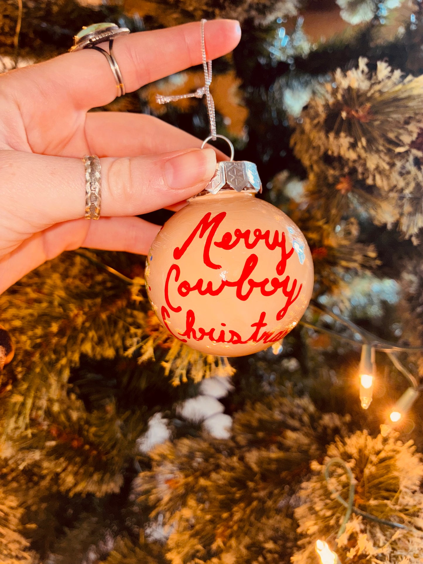 Cowboy Small HANDPAINTED Ornament