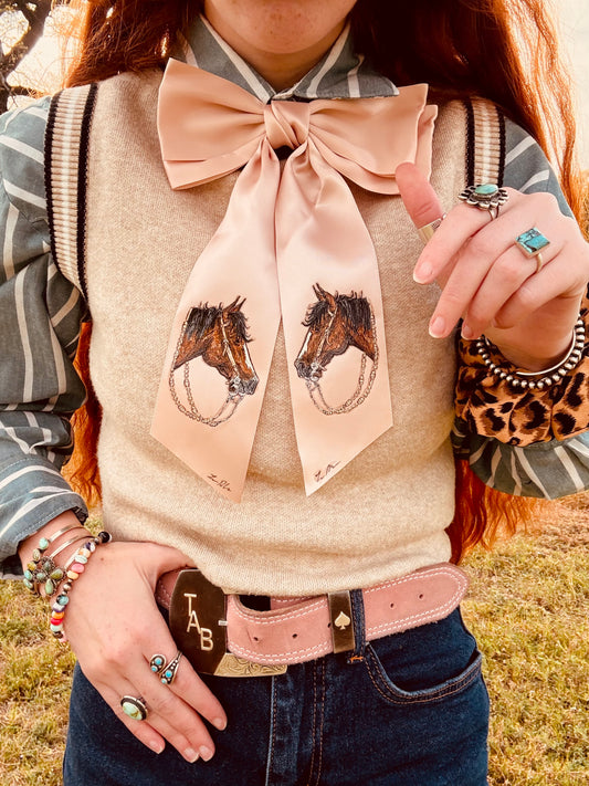 Monroe Baby Pink HANDPAINTED Hairbow